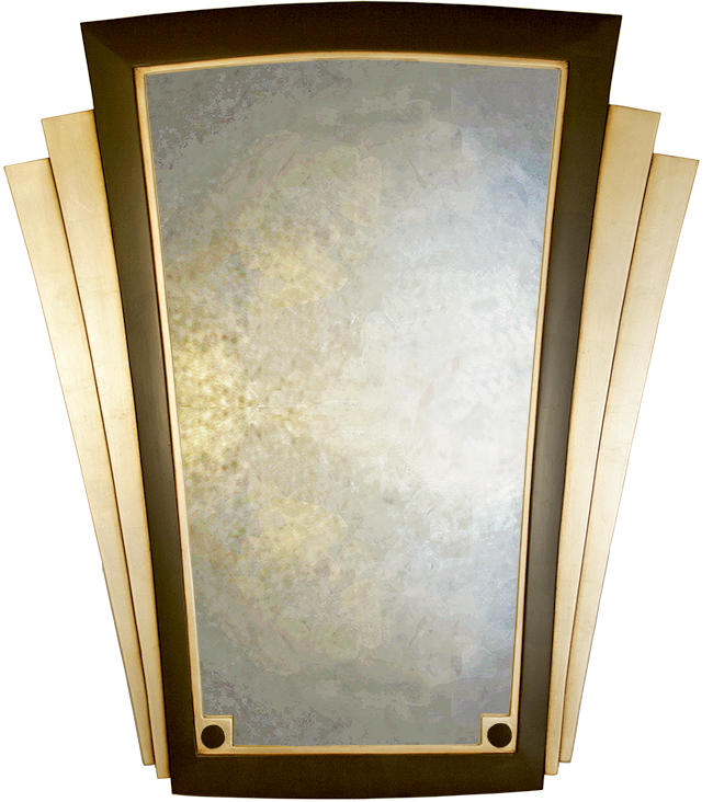art-deco-wall-mirror-handmade-mirror-f-copy mirror with gilded gold finish and an art deco wall shape.