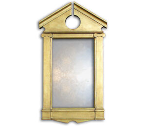Classical style silver overmantle mirror.