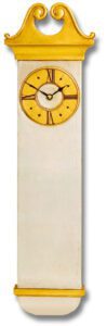 Classical Style Vintage Case Clock with Scroll Pediment.