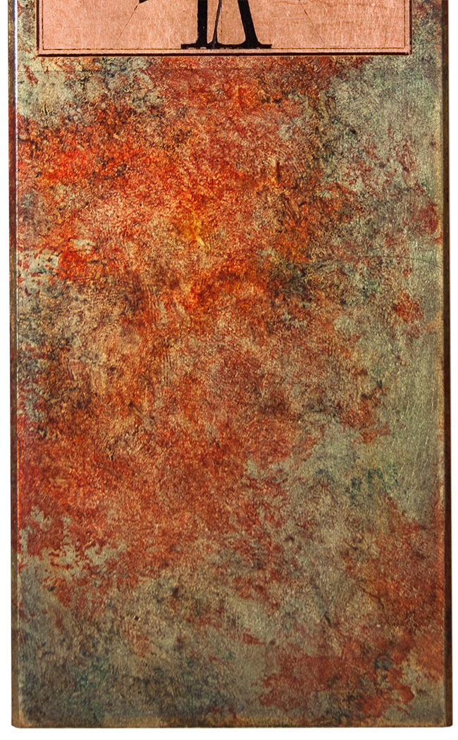 crimson-red-mantle-clock-marbled-blue-d-copy Clock with crimson red finish and crimson red mantle shape.