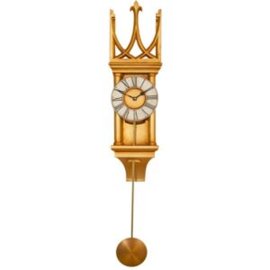 Small gold & silver Vintage Wall Clock with Crown Pediment.