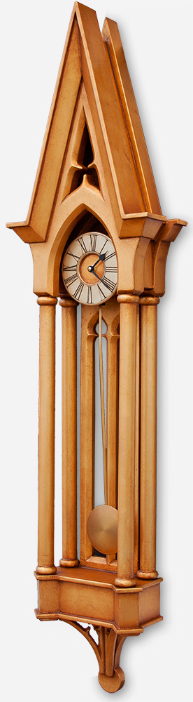 Large Gold Gothic Pendulum Case Clock. Large Gold Gothic Pendulum Case Clock.