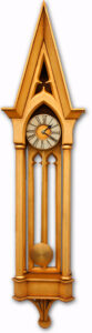 Large Pendulum Gothic Wall Clock in white.