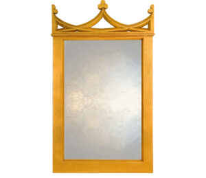 Large rectangle Gothic Decorative Mirror with crown top.