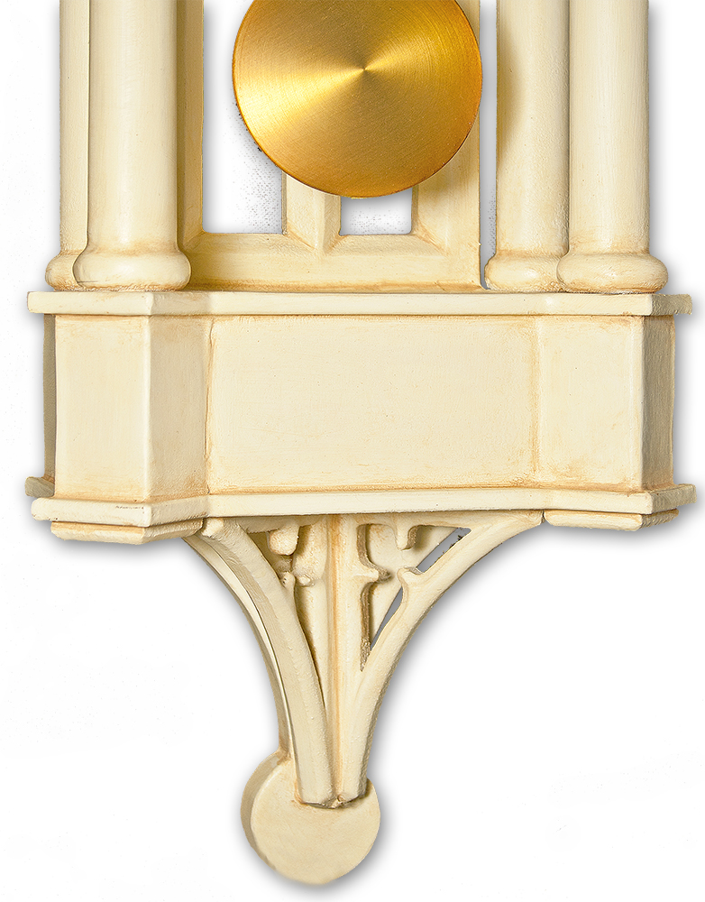 Large White Gothic Pendulum Case Clock. Large White Gothic Pendulum Case Clock.