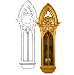 collage of different views of new clock designs with various shapes, finishes, and colors.