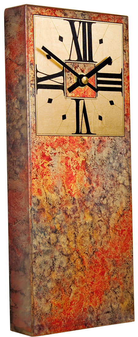 red-mantle-clock-marbled-blue-s-copy Clock with red finish and red mantle shape.