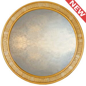 Large round gothic mirror with Lady of Scharlot quote