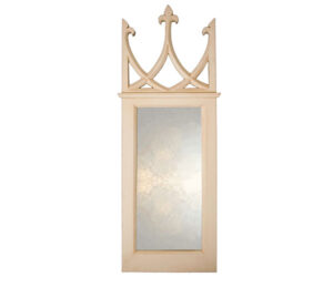 Small gothic mirror with crown shaped top in gold