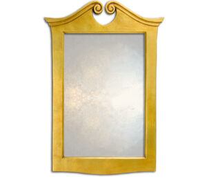 swan neck classical mirror, with black frame and swan neck classical design.