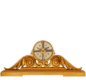Ornate Mantel Clock in gold & silver.