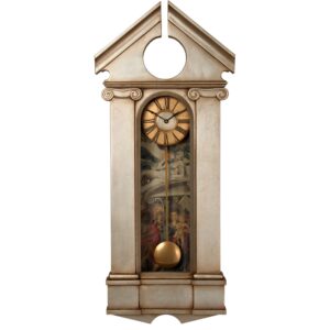 Large Classical style Pendulum Case Clock in silver.