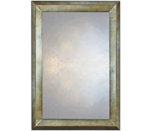 triangular profile mirror in metallic blue, showing triangular mirror with blue frame and metallic finish.