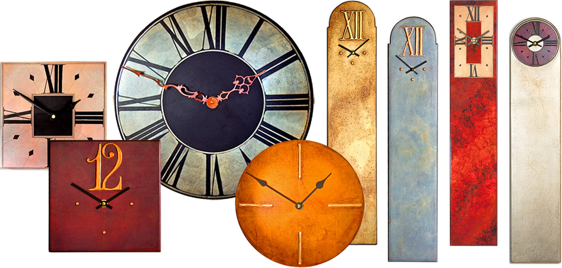 A stunning selection of my handmade decorative wall clocks.