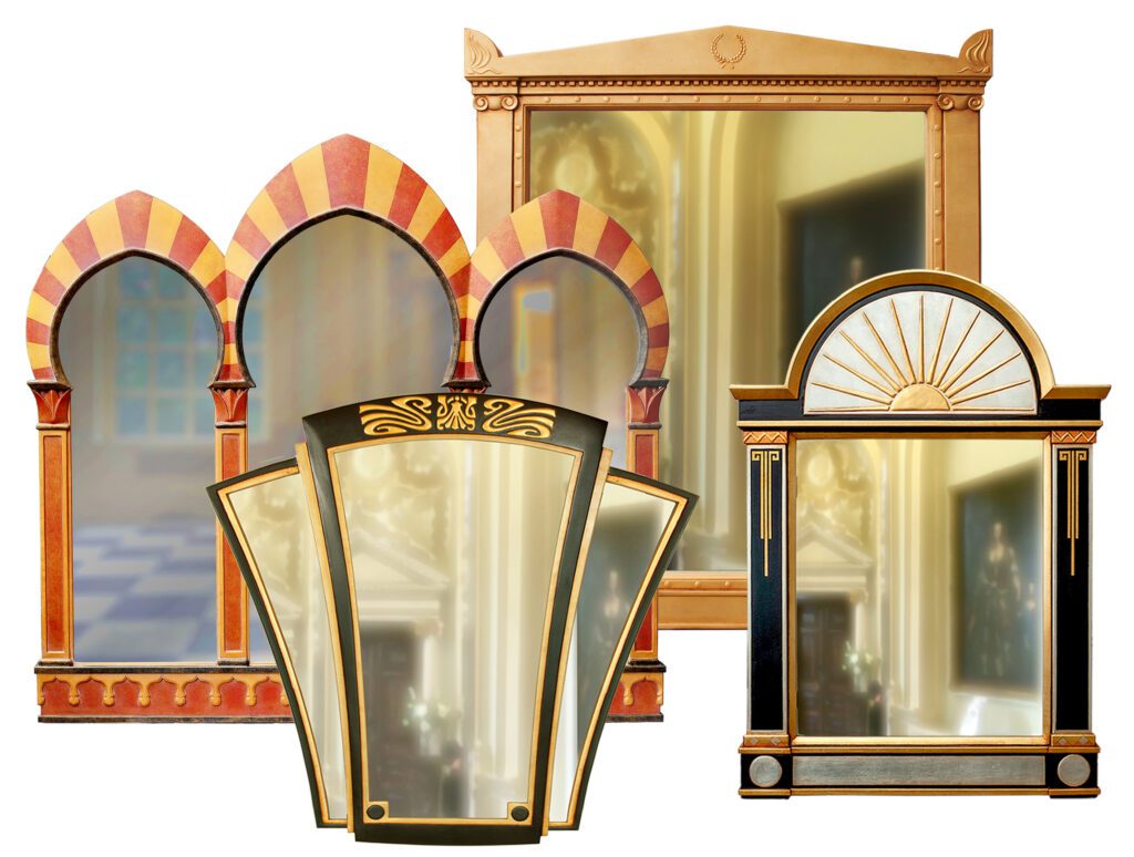 A selection of my handmade overnamtle mirrors