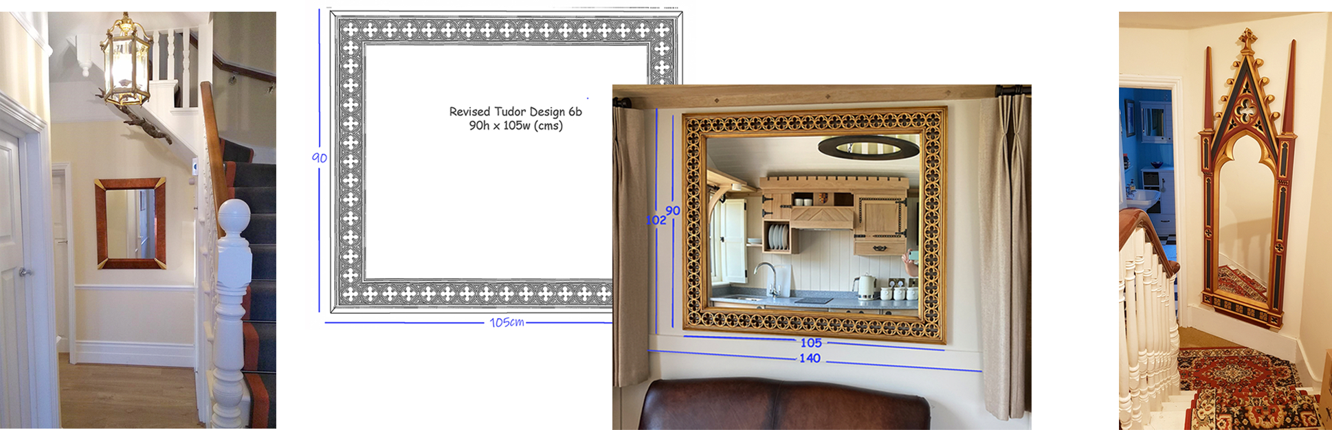 Various made to measure wall mirror pictures and designs.